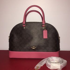 Coach Sierra Satchel signature print/leather trim